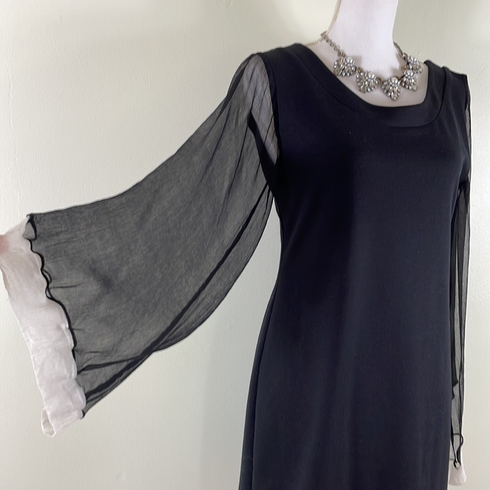 Analili Silk Angel Sleeve Cocktail Dress